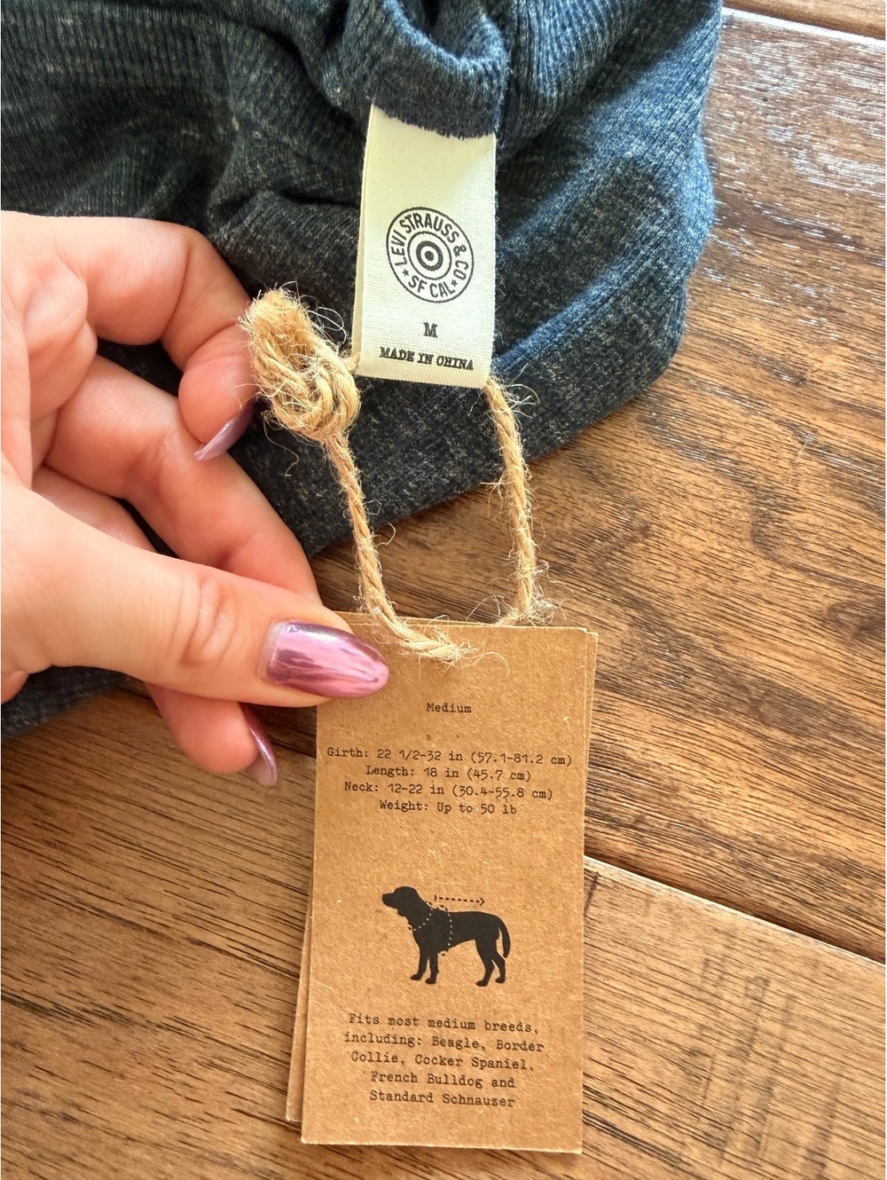 Levi's Medium Pet Pajamas in Dark Gray - Picture 4 of 6